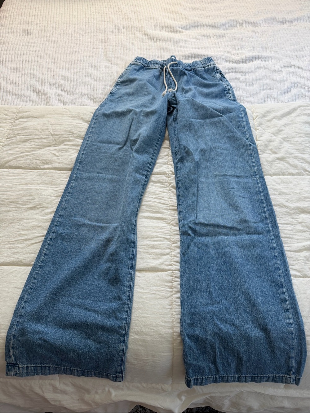 nuuds light blue elastic waist denim pants